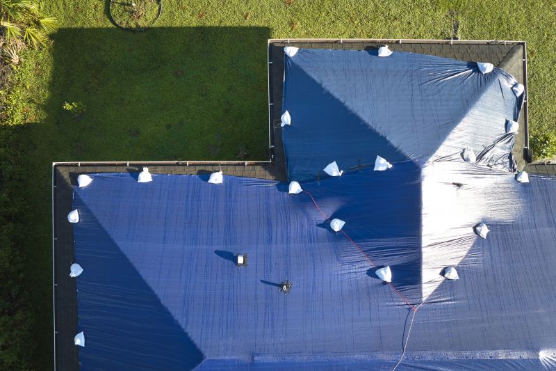 Roof Tarp Installation in Calm Weather