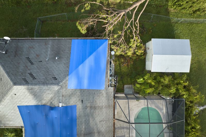 Roof Tarp Secured on Residential Property